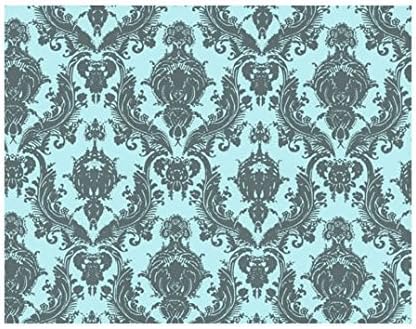 Tempaper Designs DA 022 Damsel Self-Adhesive Temporary Wallpaper, Aqua and Grey by Tempaper Designs