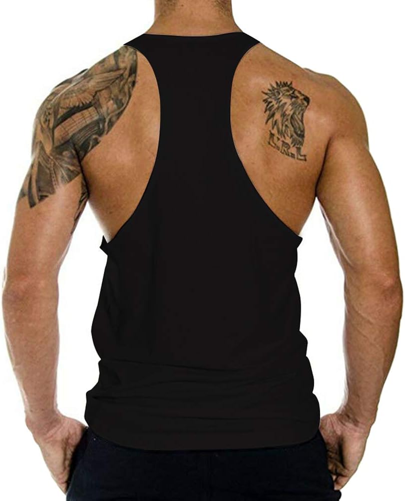 GZXISI Men's Gym Bodybuilding Stringer Tank Top Workout Muscle Cut Shirt Fitness Sleeveless Vest: Clothing