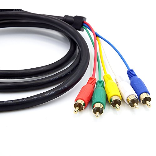 ANRANK HR10815AK 5FT/1.5M HDMI Male to 5RCA RGB Audio Video AV Component Adapter Converter Cable Cord