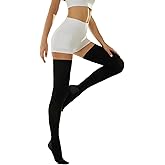 Medical Compression Thigh High Anti Embolism Stockings 15-20mmHg, for Edema, Varicose Veins, Swelling with Inspection Hole, Women & Men