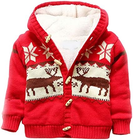 Baby/Toddler/Boys Deer Striped Sweater Cardigan 100% Cotton Girls Winter Jacket Outwear