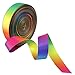 Molshine 50yd x 1 inch Colorful Double Face Satin Ribbon for Handcraft DIY Clothing Holiday Decoration Wedding- Rainbow Seven Color (1