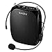 S278 15W Lightweight Portable Rechargeable Mini Voice Amplifier with Headset Microphone Supports Bluetooth/Recording/FM Radio/MP3 for Teachers, Tour Guides and More