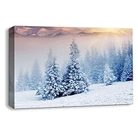 Canvas Wall Art Snowy Day Canvas Prints Home Artwork Decoration for Living Room,Bedroom - 12x18 inches