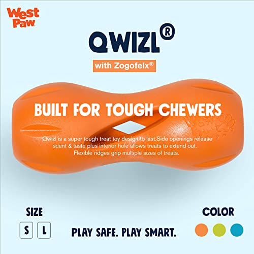 WEST PAW Zogoflex Qwizl Dog Puzzle Treat Toy Interactive Chew Toy for