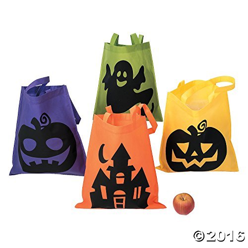 Fun Express Large Iconic Halloween Tote Bags Set of 12 Trick or