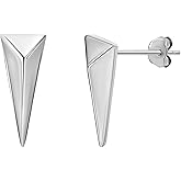 Sea of Ice Sterling Silver Polish Finished Water Drop Dangle, Mini Bar, Triangle, Infinity Minimalist Stud Earrings for Women - Elegant Sterling Silver Earrings for Women – Nickel-Free