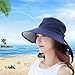 HINDAWI Sun Hat Wide Brim Sun Hats for Women UV Protection Floppy Beach Womens Summer Flap Cover Cap Navy