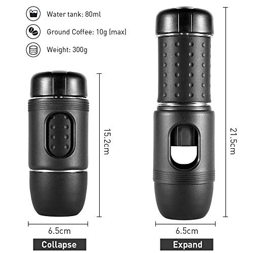 STARESSO Tragbare Espressomaschine Mini Manuelle Kaffeemaschine mit Reichhaltiger und Dicker Crema Kompatibel mit… – Bild 4