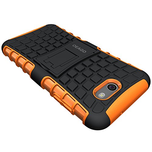 Galaxy J7 V Case, Galaxy J7 Prime Case, Galaxy J7 Perx Case, Galaxy J7 Sky Pro / Galaxy Halo Case, OEAGO Samsung Galaxy J7 2017 Case Tough Rugged Dual Layer Protective Case with Kickstand - Orange - Thumbnail 5