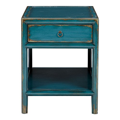 Ethan Allen Dynasty End Table, Aged Teal