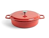 Misen Enameled Cast Iron Braiser Pan with Lid