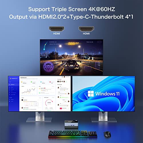 GMKtec Mini PC i5-1135G7, Desktop Computers 4 Core(up to 4.2GHz), 16GB RAM 512GB NVME SSD, Micro Computers with WiFi6, BT5.2, Triple HD 4K Thunderbolt4 8K Display, USB 3.2