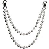 Colorful Beaded Wallet Chain,Ceramic Beads & Rhinestone Pants Jean Chain for Men Women,Boho Chic Fashion Accessory & Keychain