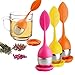 Loose Leaf Tea Infuser - Silicone Handle Tea Infuser Stainless Steel Strainer for Tea Pot, Mug - Loose Tea Steeper - Tea Diffuser for Loose Tea, Fennel Tea, Herbal Tea 3 Set - Orange/Pink/Yellow