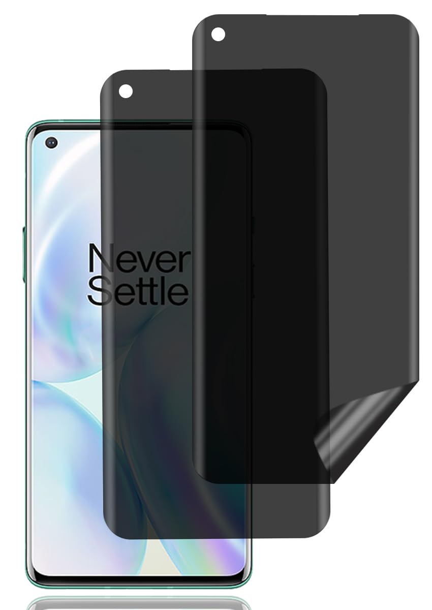 BCHKLAI Privacy Screen Protector for OnePlus 8 [2 Pack], Anti Spy Screen Protector, Support Fingerprint Unlock, Anti Scratch, Full Coverage, Anti Fingerprint, Anti-Peeping TPU Soft Film for OnePlus 8