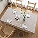 TEWENE Tablecloth, Rectangle Table Cloth Cotton Linen Wrinkle Free Anti-Fading Embroidery Checkered Tablecloths Washable for Dining (Rectangle/Oblong, 55''x70'',4-6 Seats, Light Brown)