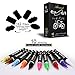 Airmark Liquid Chalk Markers Washable Pens,10 Colored Erasable with 42 Reusable Chalkboard Labels,Neon Plus Earth Colors 6mm Reversible Tip
