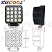 Sucool 2pcs One Pack 4 Inch Square 48w Led Work Light Off Road Flood Lights Truck Lights 4x4 Off Road Tractor Jeep Work Lights Fog Lamp for Jeep Cabin/boat/suv/truck/car/atv/vehicles/automative/jeep/marine