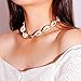 SUNSCSC Handmade Summer Beach Shell Conch White Velvet Rope Choker Necklace Adjustable Conch Shell Necklace Jewelry (Shell Necklace and Bracelet)