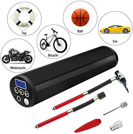 【Rechargeable Air Compressor】Portable LCD Digital Tire Inflator Pump,12 V 150 PSI for Car Bike Electric Tire Ball Open Wine