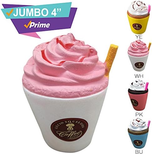 Large Squishes Slow Rising Prime |Kawaii Cute Toys| Jumbo Scented Alpaca Unicorn Strawberry Cake Pink Cat Panda Food Lemon Hamburger Peach|Package Random Set |Soft Squeeze Stress Reliever (Cappuccino)