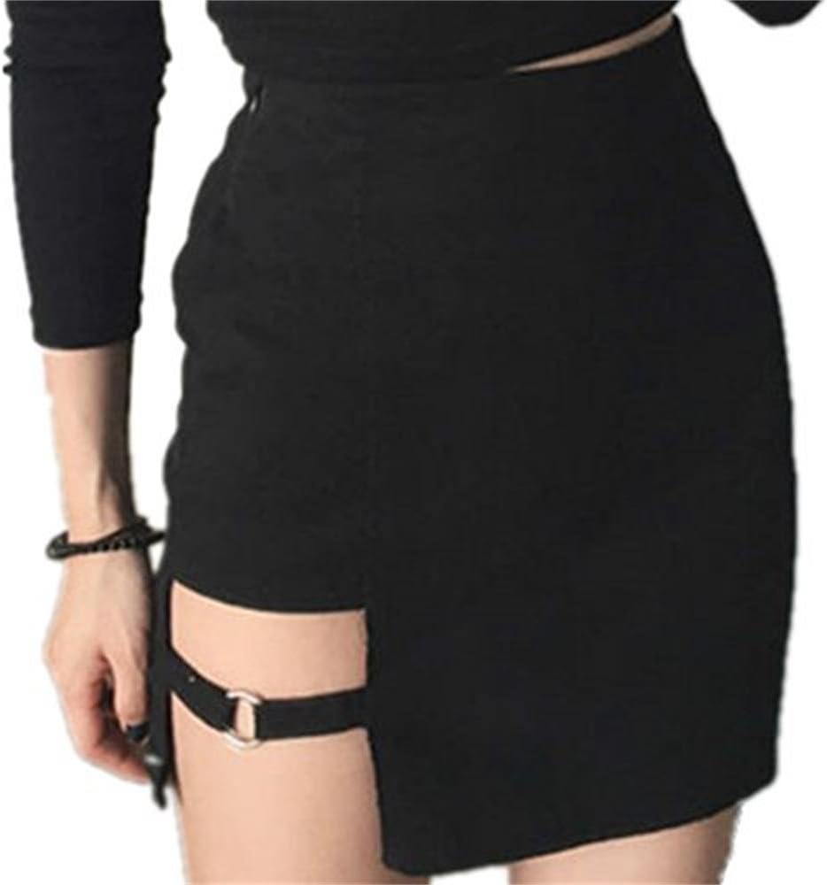 Ladies Sexy High Waist Skirt Gothic Punk Dance Clubwear Short Mini Bodycon Dress
