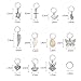 KeyZone 65 Pieces Hair Charms Hair Braid Rings Silver Butterfly Birds Leaves Shell Pendant Charms Rings Set Hair Clip Headband Accessories