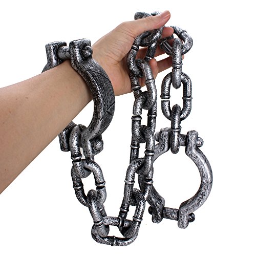 ZICOME Plastic Wrist Shackles Prison Chain Handcuffs for Halloween Costume Party Decor Props - Thumbnail 5