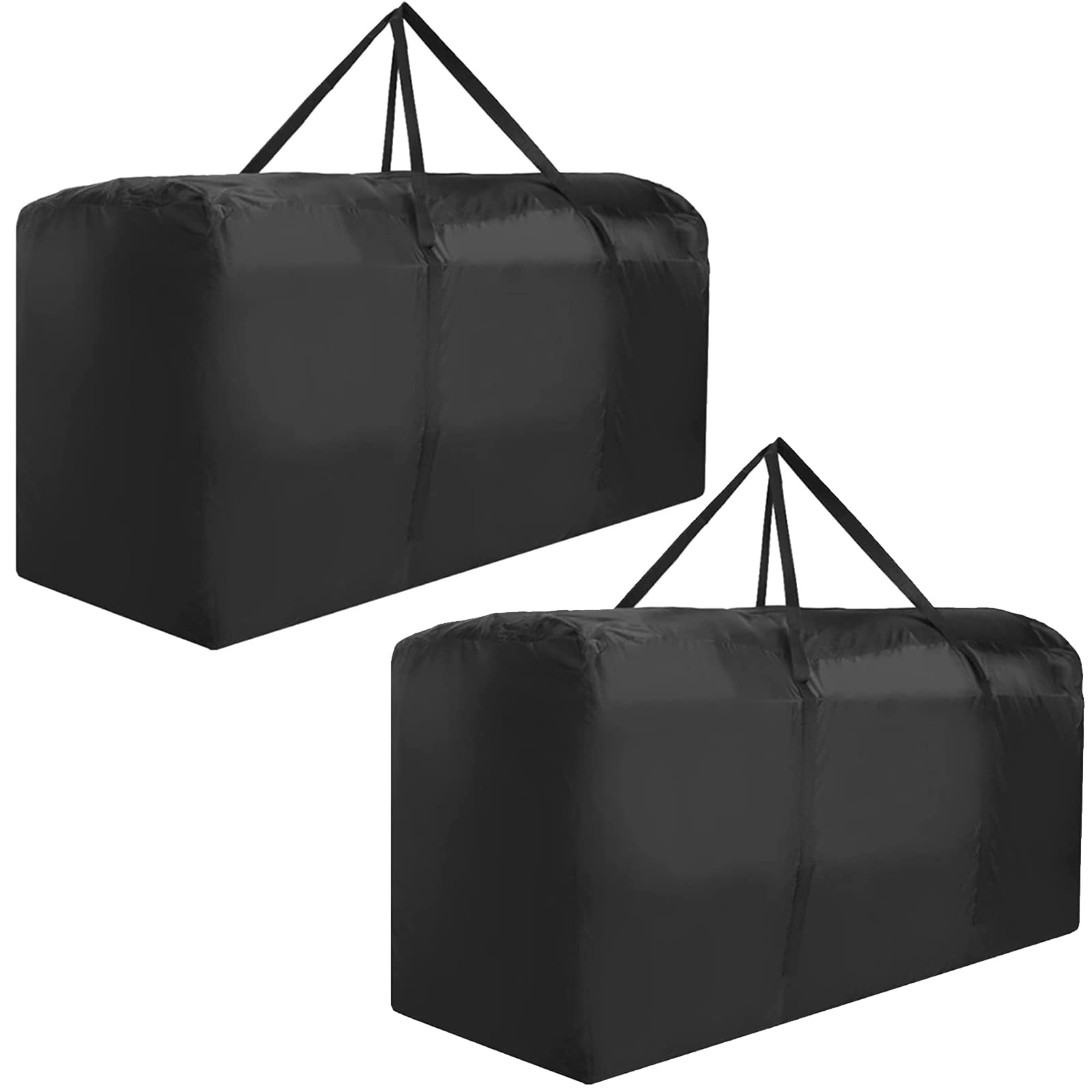 Large Storage Bags 2PCS 100L Thicker Waterproof Oxford Moving Bags with Zips Oxford Underbed Storage Bags with Handle for Bedding, Duvets, Blankets, Clothes (Black)