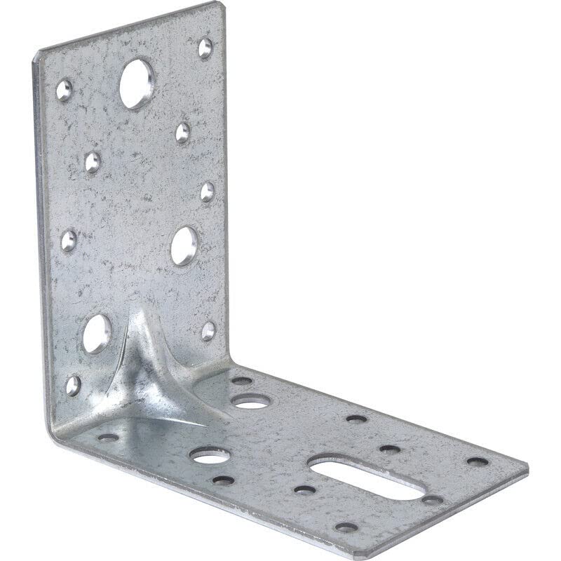 BPC Fixings Galvanised Heavy Duty Angle Bracket 10-Piece Set, 50 mm Length x 60 mm Width x 50 mm Height