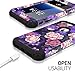 Hocase iPhone 8 Plus Case, iPhone 7 Plus Case, Heavy Duty Shockproof Protection Hard Plastic+Silicone Rubber Hybrid Protective Case for iPhone 7 Plus/iPhone 8 Plus - Voilet Flowers/Black