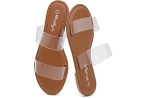 Herstyle Flat Sandals for Women – Slip-On Two Strap Slides with Cushioned Footbed | Comfortable Open Toe Dressy Casual Summer Sandals for Daily Wear, Trendy 2025