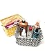 ECOHIP 4-Pack Small Storage Bins Fabric Desk Organizer Baskets Closet Drawer Divider Grey