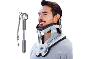Cervical Neck Traction Device, Adjustable Air Pump Inflatable, Built-in 8 Airbag, Neck Stretcher for Cervical Pain Relief and