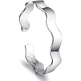 Silverso Ladies Sterling Silver Bracelet, S925 Adjustable Open Cuff, Italian Handmade Jewelry Gift