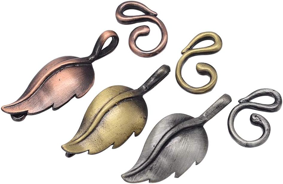 arricraft 20 Sets Leaf Brass Toggle Set, Jewelry Clasps, Bracelets Connectors, Toggle End Clasps for Jewelry Making-Mixed Color
