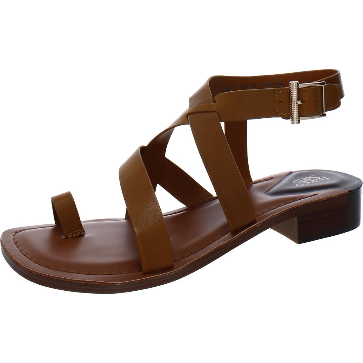Franco Sarto Womens Ina Strappy Sandal Tan Leather 8 M