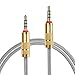 ICEELEC 3.5mm Male to Male 4-Pole Metal Spring Wrapped Extension Stereo Audio Cord for Phones,Tablets,Headphones,Laptop,PC,Microphone - 2.8FT/85CM