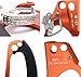 NewDoar Left Hand Ascender Rock Climbing Tree Arborist Rappelling Gear Equipment CE Certified Rope Clamp for 8~13MM Rope(Left Orange)