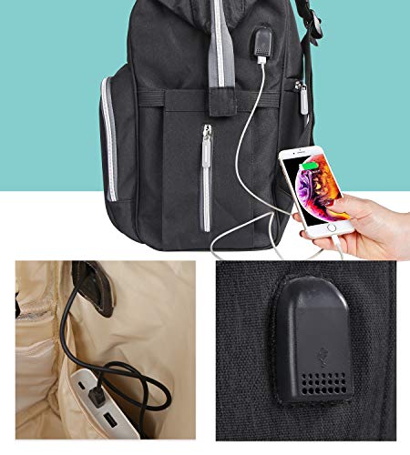 image for SCIONE Large Diaper Bag Baby Backpack for mom with USB Charging Port W