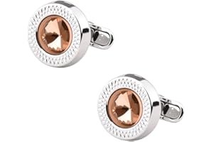 Brown Crystal Cuff Link for Men Suit Shirt Wedding Business Party Accessories French Rhinestone Cufflinks for Tuxedo Dress Fo