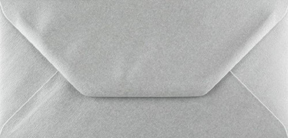 DL Coloured Envelopes for Greeting Cards Wedding Invitations & Crafts (110x220mm) Pack of 100 (Metallic Silver)