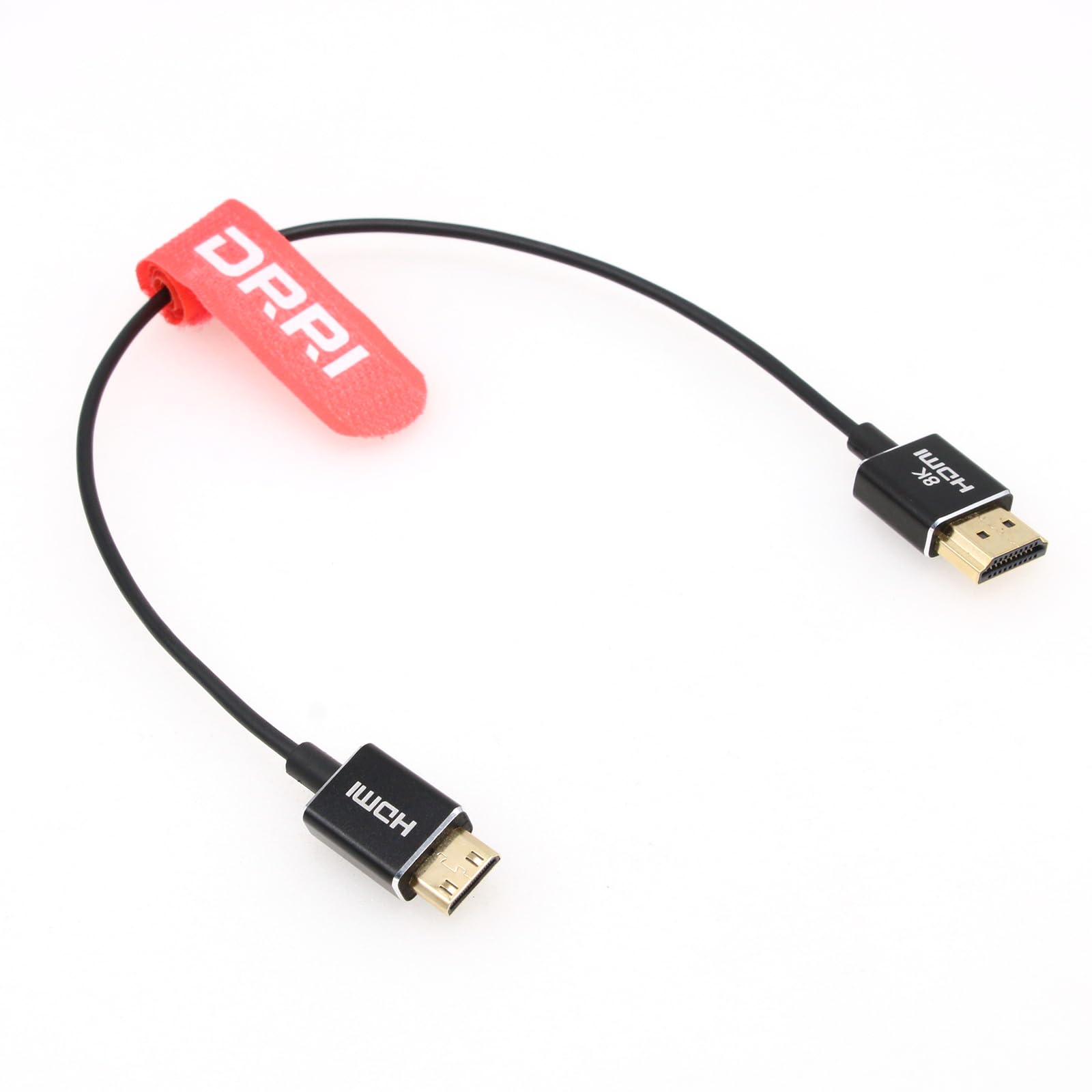 DRRI High-Speed 8K@60Hz 4K@120Hz Mini HDMI to Full HDMI 2.1 Thin Cable for Sony F55 A7S3 A74 Nikon Z5 Z6 Z7 BMPCC4k to Atomos Ninja Monitor