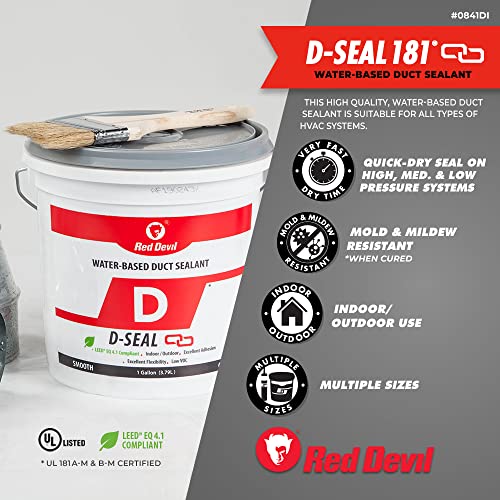 Red Devil 0841DS RDDS 181 Acrylic Latex Duct Sealant, 1/2 Gallon, Gray