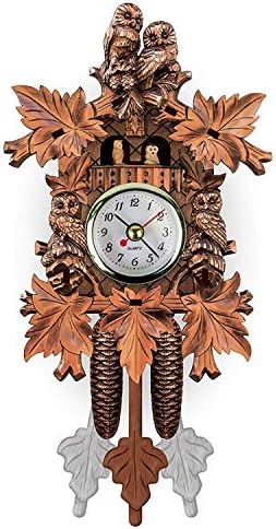 TYXQ Vintage Silent Cuckoo Clock，Swing Wall clock Art Home Living room kitchen Office Décor Restaurant Cafe Hotel Decoration