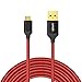 Anker 10ft / 3m Nylon Braided Tangle-Free Micro USB Cable with Gold-Plated Connectors for Android, Samsung, LG, HTC, Nexus, Sony and More (Red)
