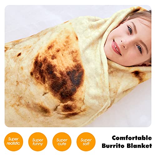 CASOFU Burritos Blanket, Giant Flour Tortilla Throw Blanket, Novelty