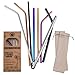 Classic Culture Party Set of 8 Reusable Stainless Steel Drinking Straws - Colorful Metal Straws With Case; Variety of Widths and Lengths, Some Fit Your 30 20 Ounce Yeti Tumbler Lid; Earth Friendly