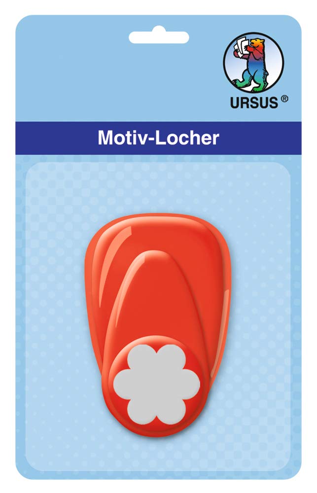 Ursus 19470055 – Motif Hole Punch with Lever Small Flower Approx. 16 mm Red